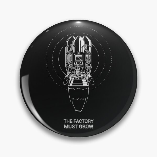 Item preview, Factorio Rocket with The Factory Must Grow meme designed and sold by Morridis.