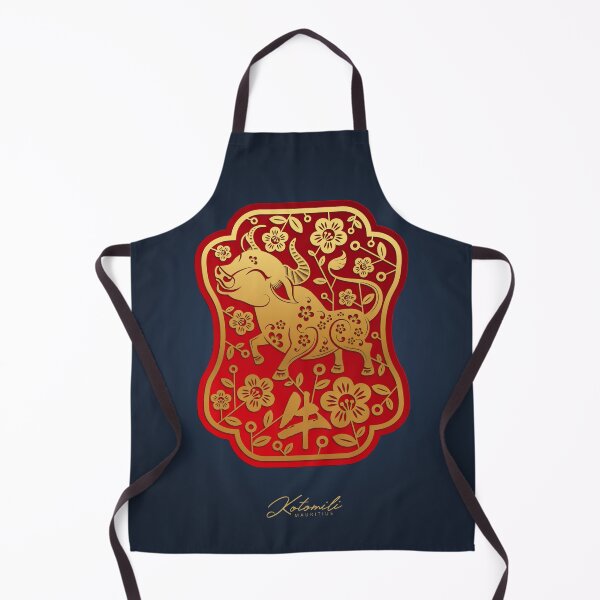 Item preview, Chinese New Year of the Metal Ox in red, gold and blue designed and sold by Kotomili.