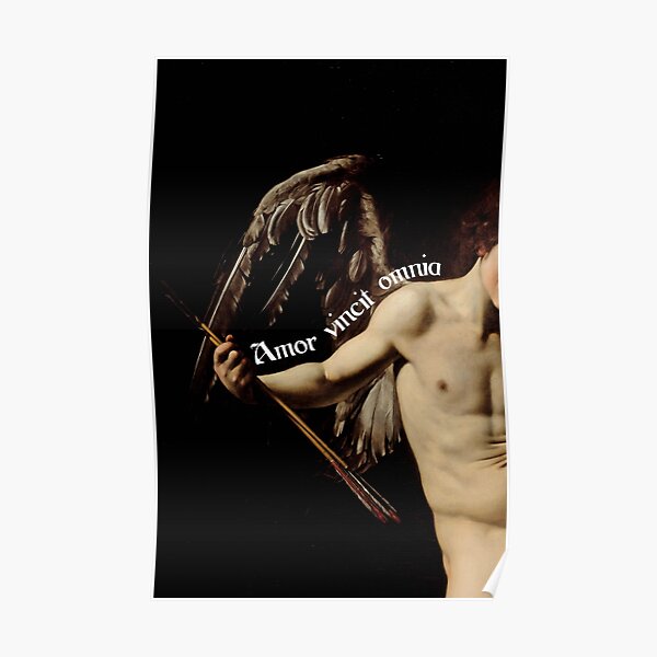 Amor Vincit Omnia” details by Caravaggio - Darkacademia Poster