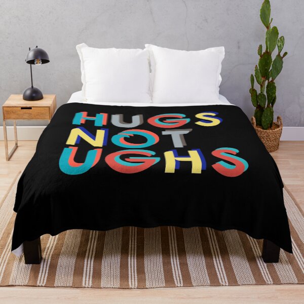 Item preview, Hugs Not Ughs Cute Cuddle Kindness Chill Hippie Happy Quote designed and sold by sillyquestions.