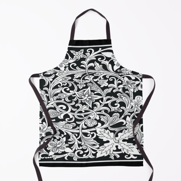 Item preview, Black and white floral Persian Siah Ghalam (black pencil) designed and sold by Zodiac-Mania.