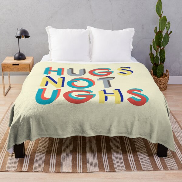 Item preview, Hugs Not Ughs Cute Cuddle Kindness Chill Hippie Happy Quote designed and sold by sillyquestions.