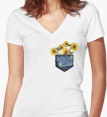 Pocket Full of Sunshine Women's Fitted V-Neck T-Shirt