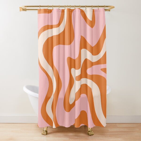 Item preview, Retro Liquid Swirl Abstract Pattern in Pink Orange Cream designed and sold by kierkegaard.
