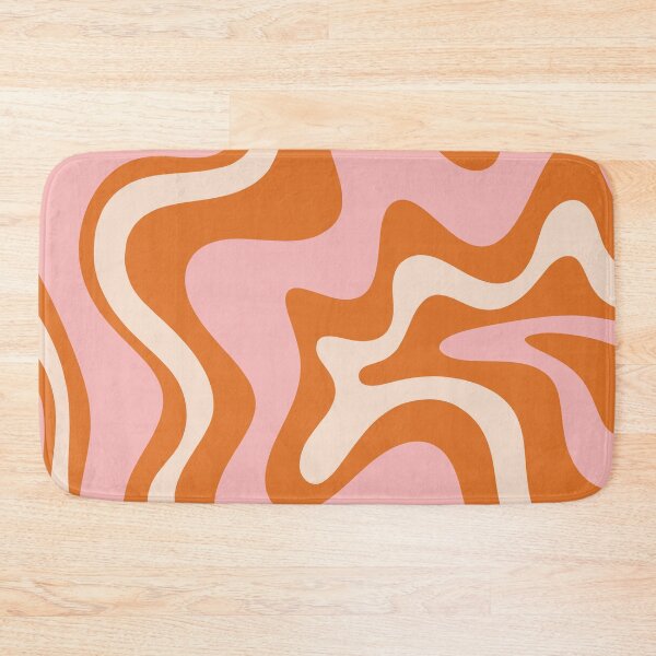 Item preview, Retro Liquid Swirl Abstract Pattern in Pink Orange Cream designed and sold by kierkegaard.