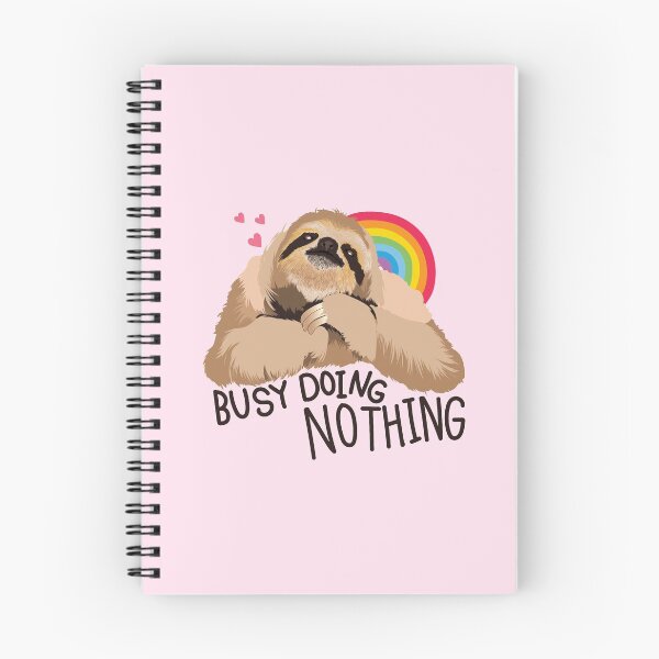 Item preview, Busy Doing Nothing Rainbow Pink Hearts Sloth  designed and sold by jungsuart.