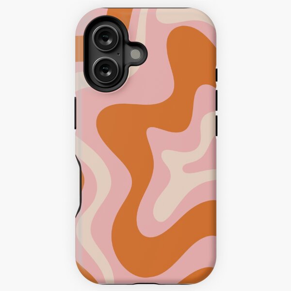 Vista previa del artículo con la obra «Liquid Swirl Retro Modern Abstract Pattern en naranja rosa crema», diseñado y vendido por kierkegaard.