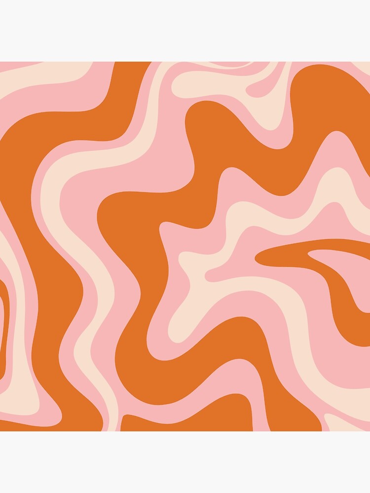 Liquid Swirl Retro Modern Abstract Pattern in Orange Pink Cream by kierkegaard