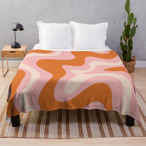 Item preview, Liquid Swirl Retro Modern Abstract Pattern in Orange Pink Cream designed and sold by kierkegaard.
