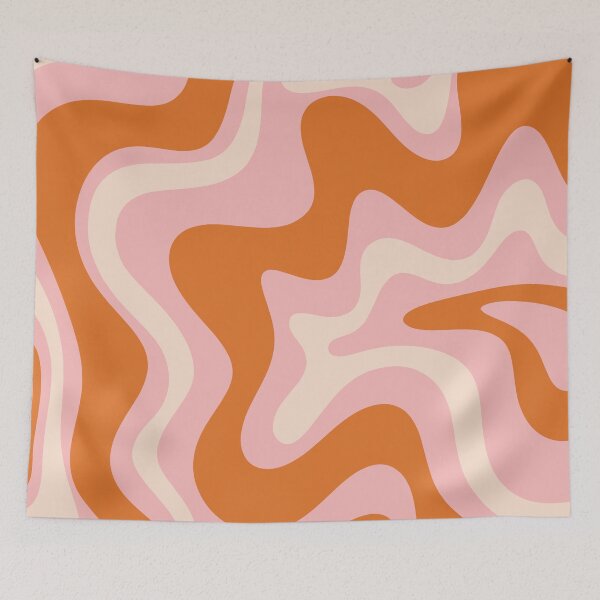 Item preview, Liquid Swirl Retro Modern Abstract Pattern in Orange Pink Cream designed and sold by kierkegaard.