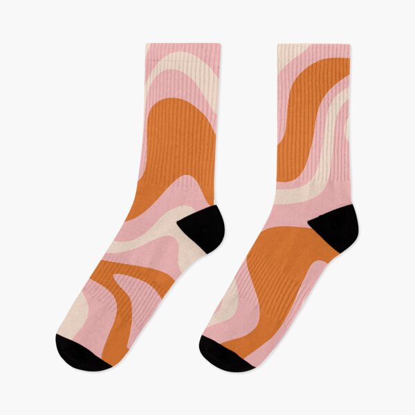 Item preview, Liquid Swirl Retro Modern Abstract Pattern in Orange Pink Cream designed and sold by kierkegaard.