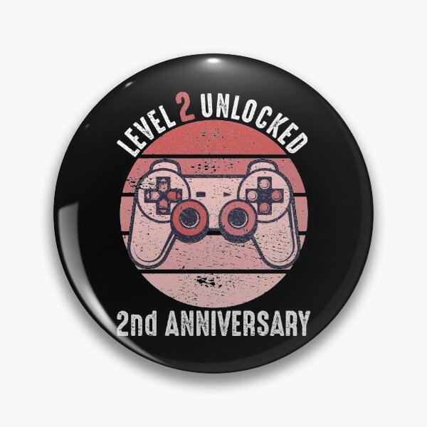 Item preview, Level 2 Unlocked 2nd Anniversary designed and sold by RandomStuffShop.