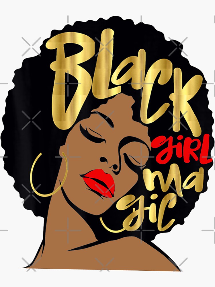 Afro Diva T Red Lips Natural Melanin Black Girl Magic Sticker For