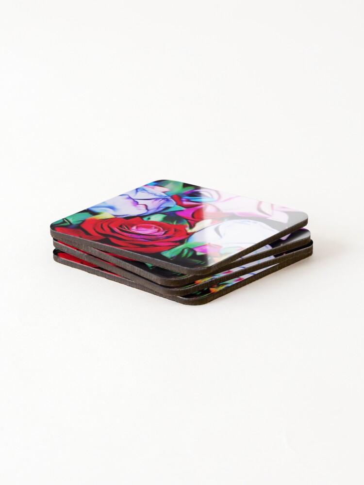 Thumbnail 4 of 5, Coasters (Set of 4), TWIRLED ROSES designed and sold by BOLLA67.