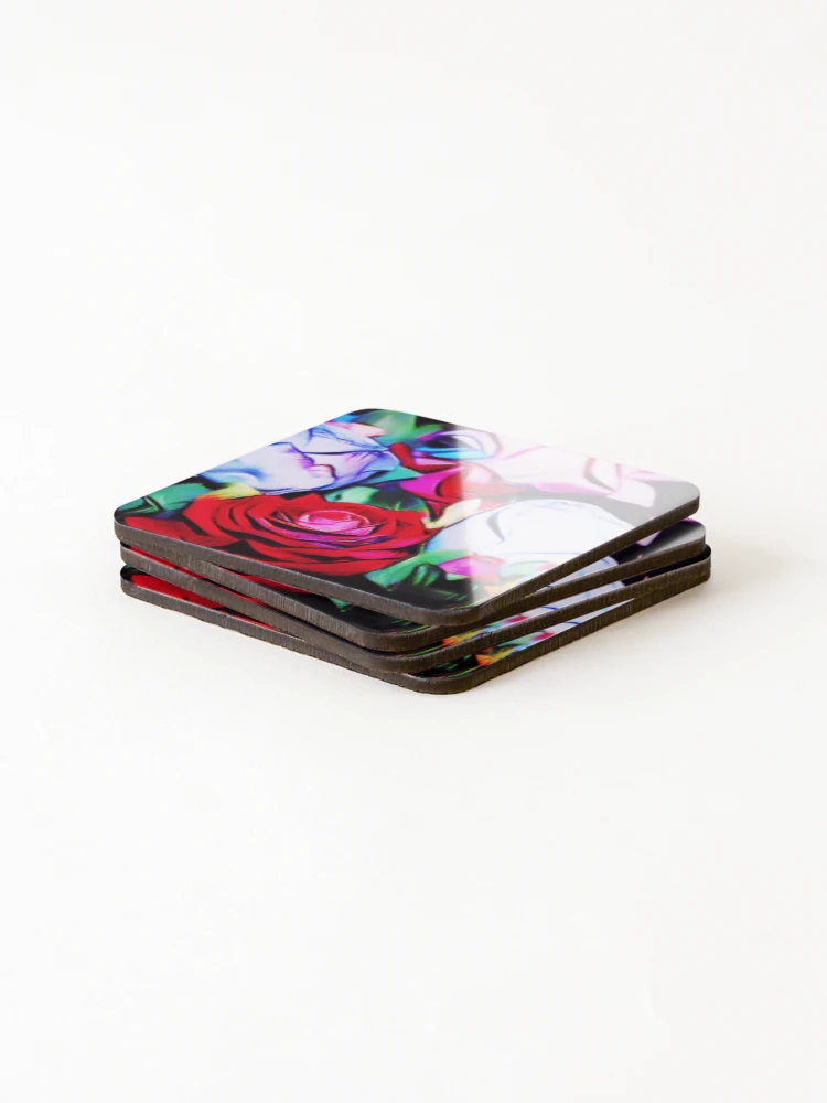Thumbnail 4 of 5, Coasters (Set of 4), TWIRLED ROSES designed and sold by BOLLA67.