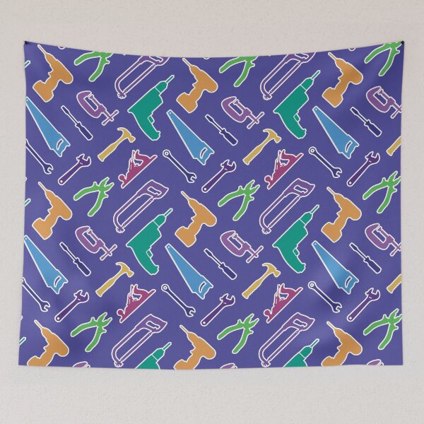 Item preview, Carpentry Tool Kit - Seamless Pattern designed and sold by Artystarty.