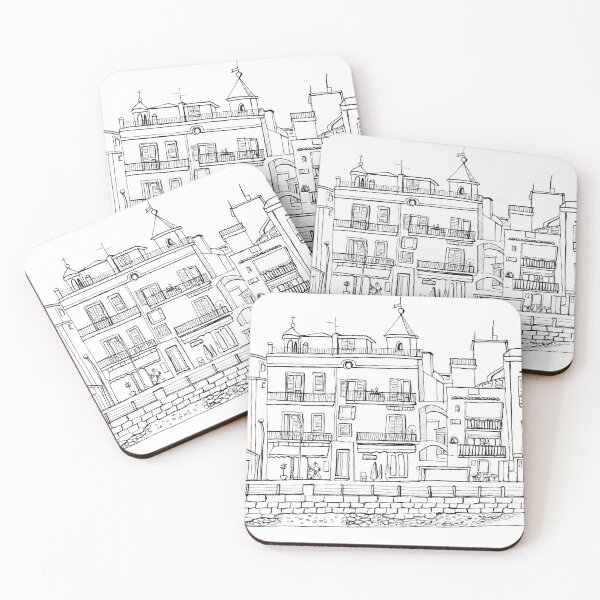 Item preview, Streetscene in Pozzuoli Line Drawing designed and sold by Sandra Connelly.