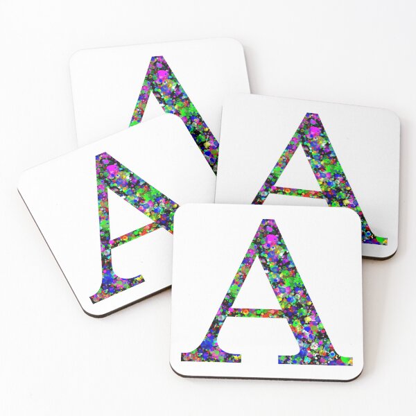 Artikelvorschau, Buchstabe A und Buchstabe Alpha mit Farbspritzer entworfen und verkauft von Handstand365.