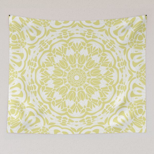 Item preview, Fresh Citron and White Mandala designed and sold by Kelly Dietrich Mandala & Fractal Art.