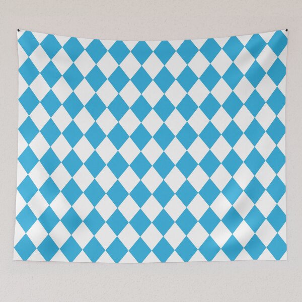 Item preview, White and Blue Lozenge Harlequin pattern designed and sold by TMBTM.