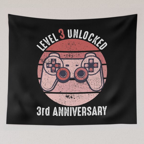 Item preview, Level 3 Unlocked 3rd Anniversary designed and sold by RandomStuffShop.