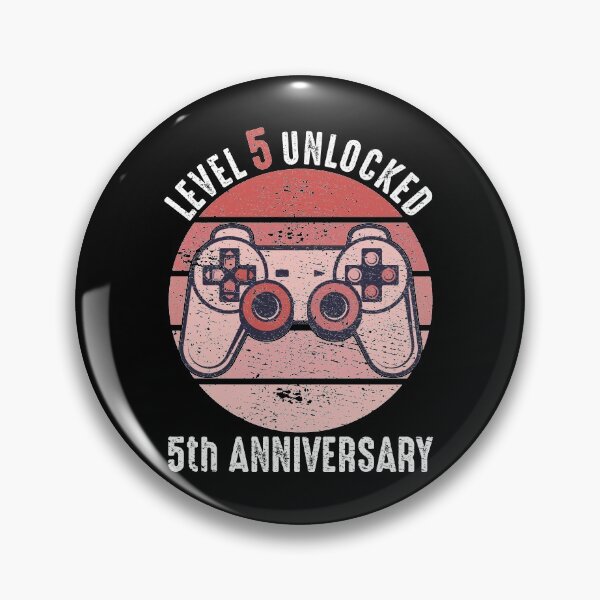 Item preview, Level 5 Unlocked 5th Anniversary designed and sold by RandomStuffShop.