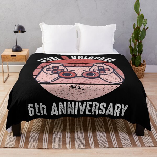 Item preview, Level 6 Unlocked 6th Anniversary designed and sold by RandomStuffShop.