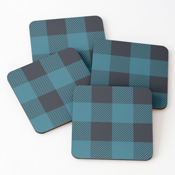 Item preview, Deep cyan & dusty black buffalo plaid designed and sold by fowons.