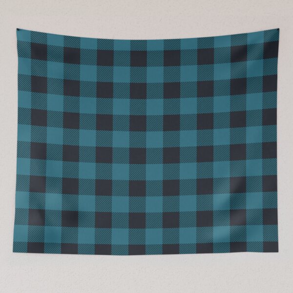 Item preview, Deep cyan & dusty black buffalo plaid designed and sold by fowons.