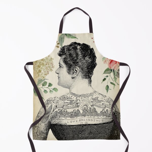 Item preview, Old Fashioned Tattooed Woman and Flowers designed and sold by LeAllureVintage.