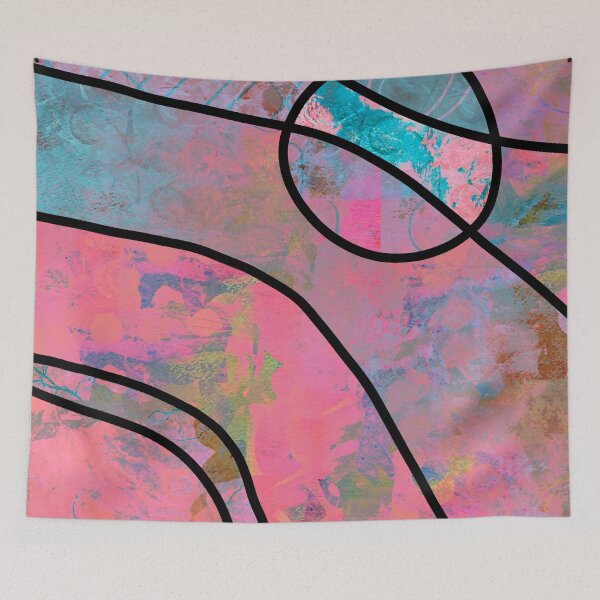 Item preview, Colorful Pink Abstract Art Collage Painting designed and sold by NancyMerkle.