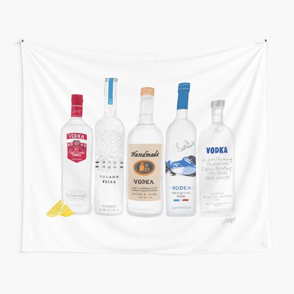 Vodka Bottles Illustration Tapestry