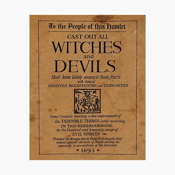 Cast out all Witches and Devils medieval book page Photographic Print