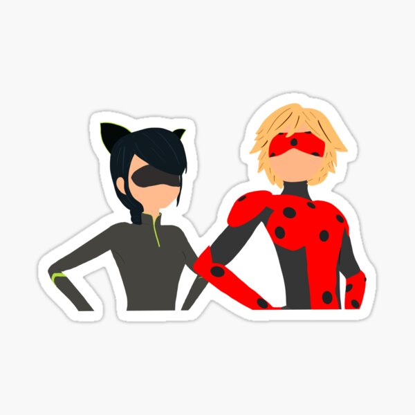 Lady Noir And Mister Bug Sticker By Silhouettesbybg Redbubble