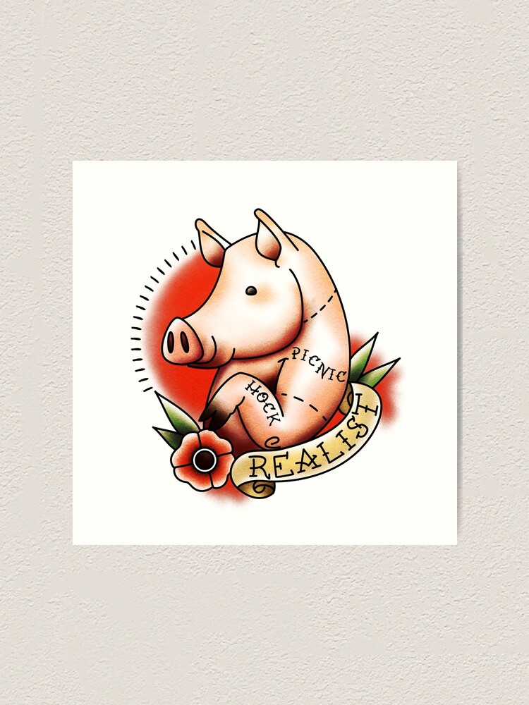 Realist Pig - Inspired by Old School Style Tattoos Realist Pig - Inspired by Old School Style Tattoos