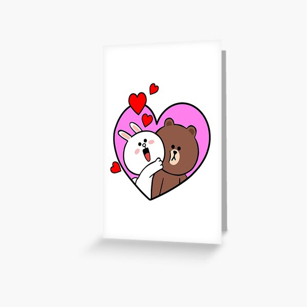 Brown Bear Cony Bunny Forever In My Heart Greeting Card