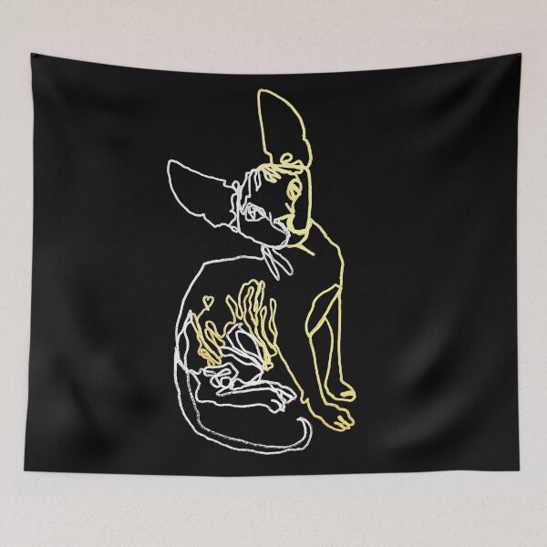 Item preview, Sphinx cat ambidextrous line drawing designed and sold by orangerinka.