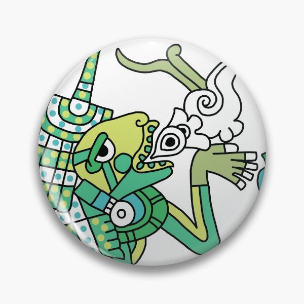 Item preview, Aztec codex borgia - lizard priest (green) designed and sold by Quetzalcoatlia.