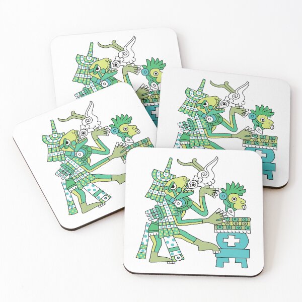 Item preview, Aztec codex borgia - lizard priest (green) designed and sold by Quetzalcoatlia.