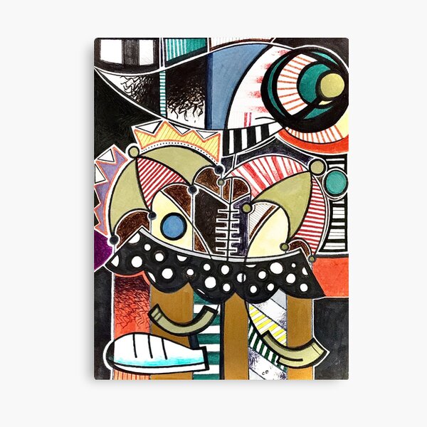 Abstract Umbrella Figure Canvas Print
