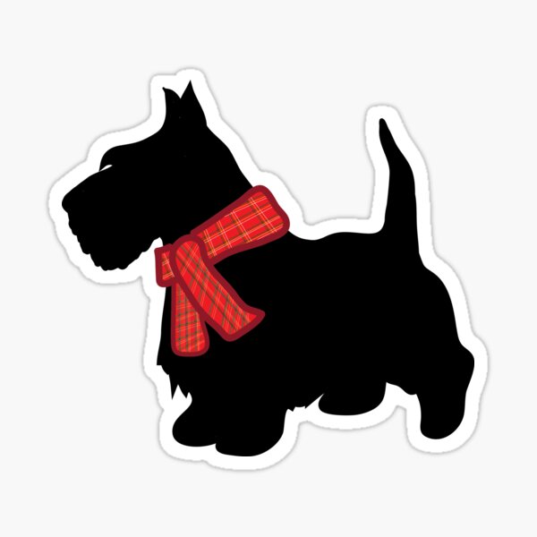 Scotty with a scarf Sticker