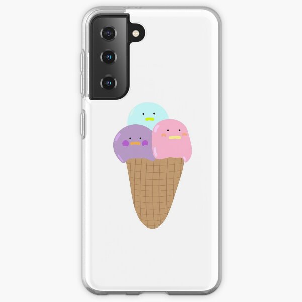Sweet waffle ice cream with balls with faces in pastel colors Samsung Galaxy Soft Case