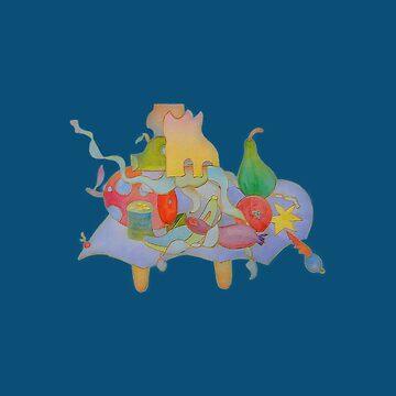 Artwork thumbnail, Lunch Table with dark background by AnnetteArt
