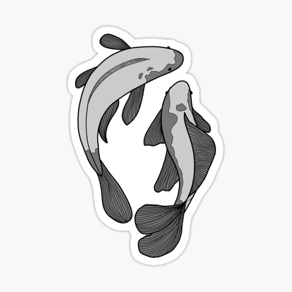 Item preview, Black and white koi designed and sold by Sunfishstudio.