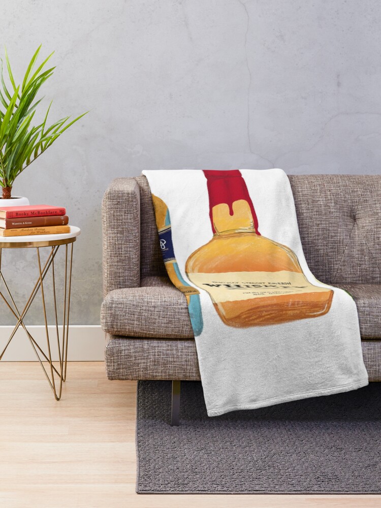 Thumbnail 2 of 6, Throw Blanket, Whiskey Bottles Illustration designed and sold by Lindseykayco.