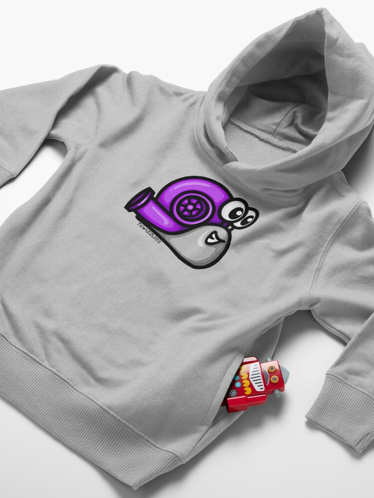 Alternate view of Turbo Snail (Version 1) - Purple/ Gray Toddler Pullover Hoodie