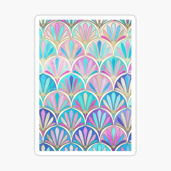Glamorous Twenties Art Deco Pastel Pattern Sticker
