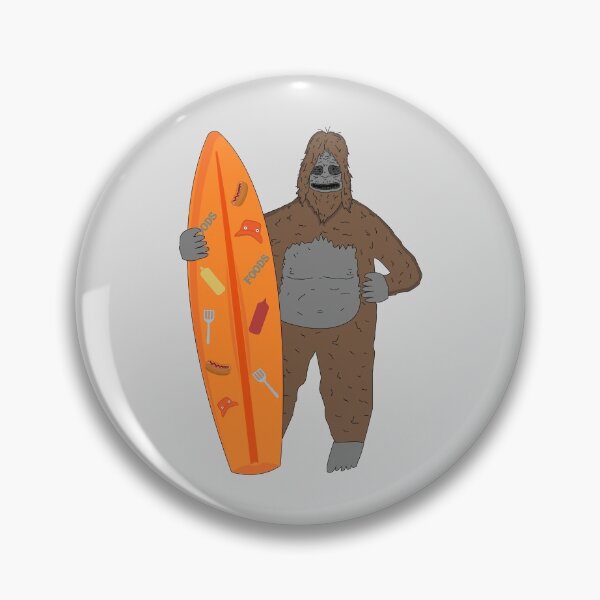 Item preview, Big lez show holding funny orange board day on beach with food pattern stuff druggo , funny cute big lez show , funny bigfoot designed and sold by SGS-.