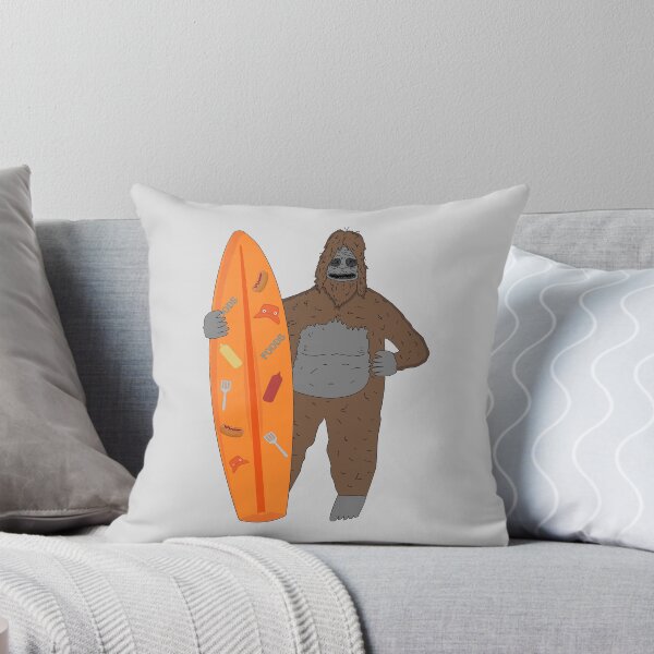 Item preview, Big lez show holding funny orange board day on beach with food pattern stuff druggo , funny cute big lez show , funny bigfoot designed and sold by SGS-.