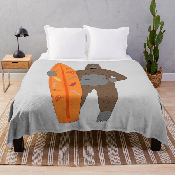 Item preview, Big lez show holding funny orange board day on beach with food pattern stuff druggo , funny cute big lez show , funny bigfoot designed and sold by SGS-.